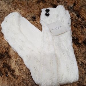 Tall boot socks with buttons